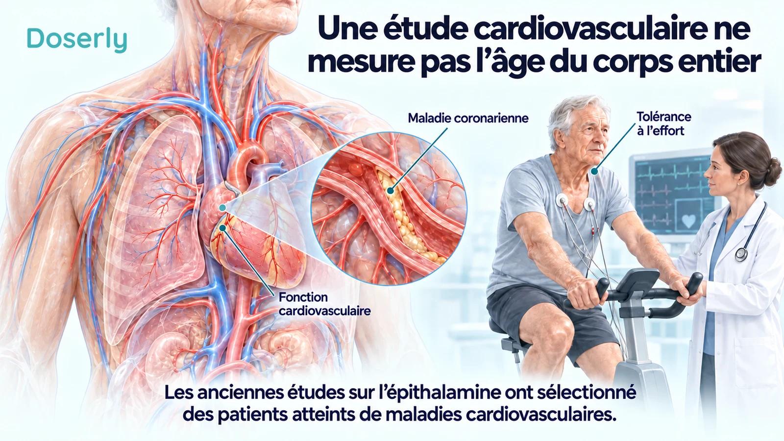 Le cœur et les artères coronaires d’une personne âgée, à côté d’une épreuve d’effort clinique supervisée.