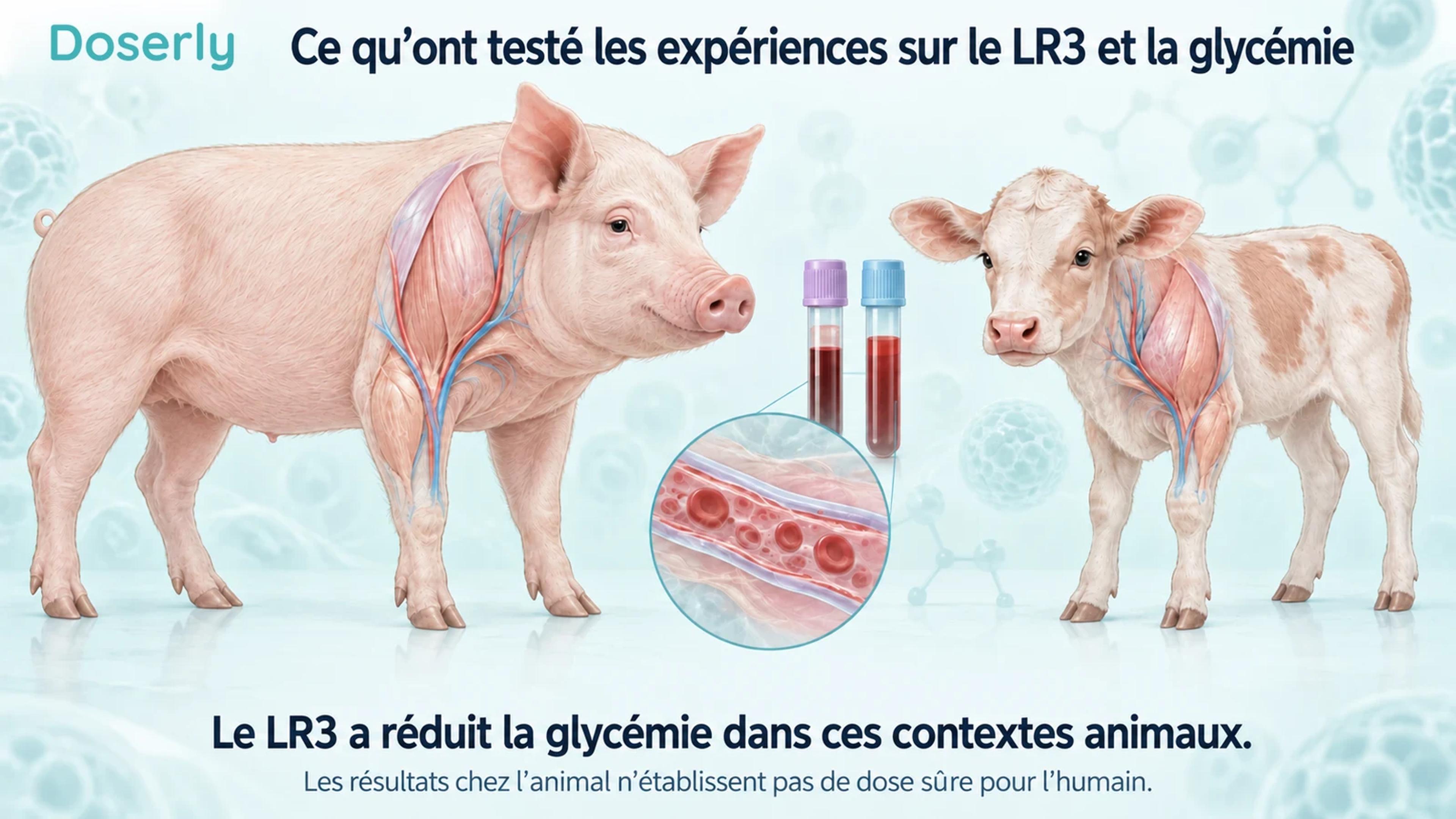 Porc de recherche et veau nouveau-né à côté d’échantillons sanguins et d’un encadré schématique de vaisseau