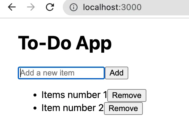 screenshot of todo app