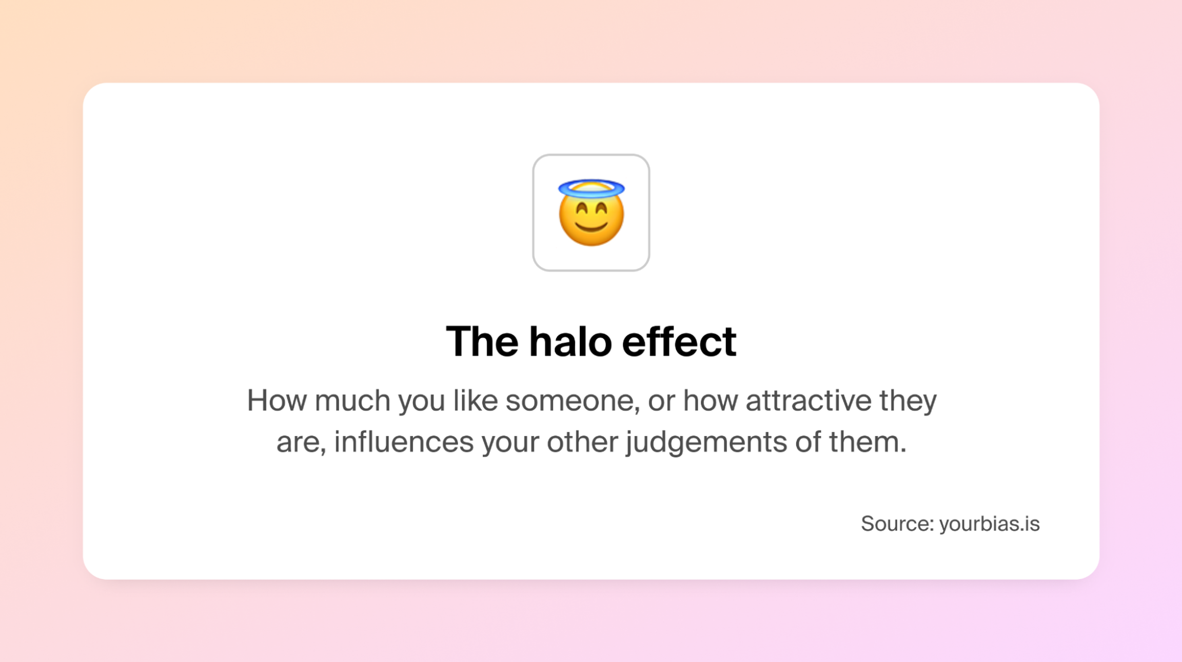 Screenshot of The Halo Effect by Sourcebias.is