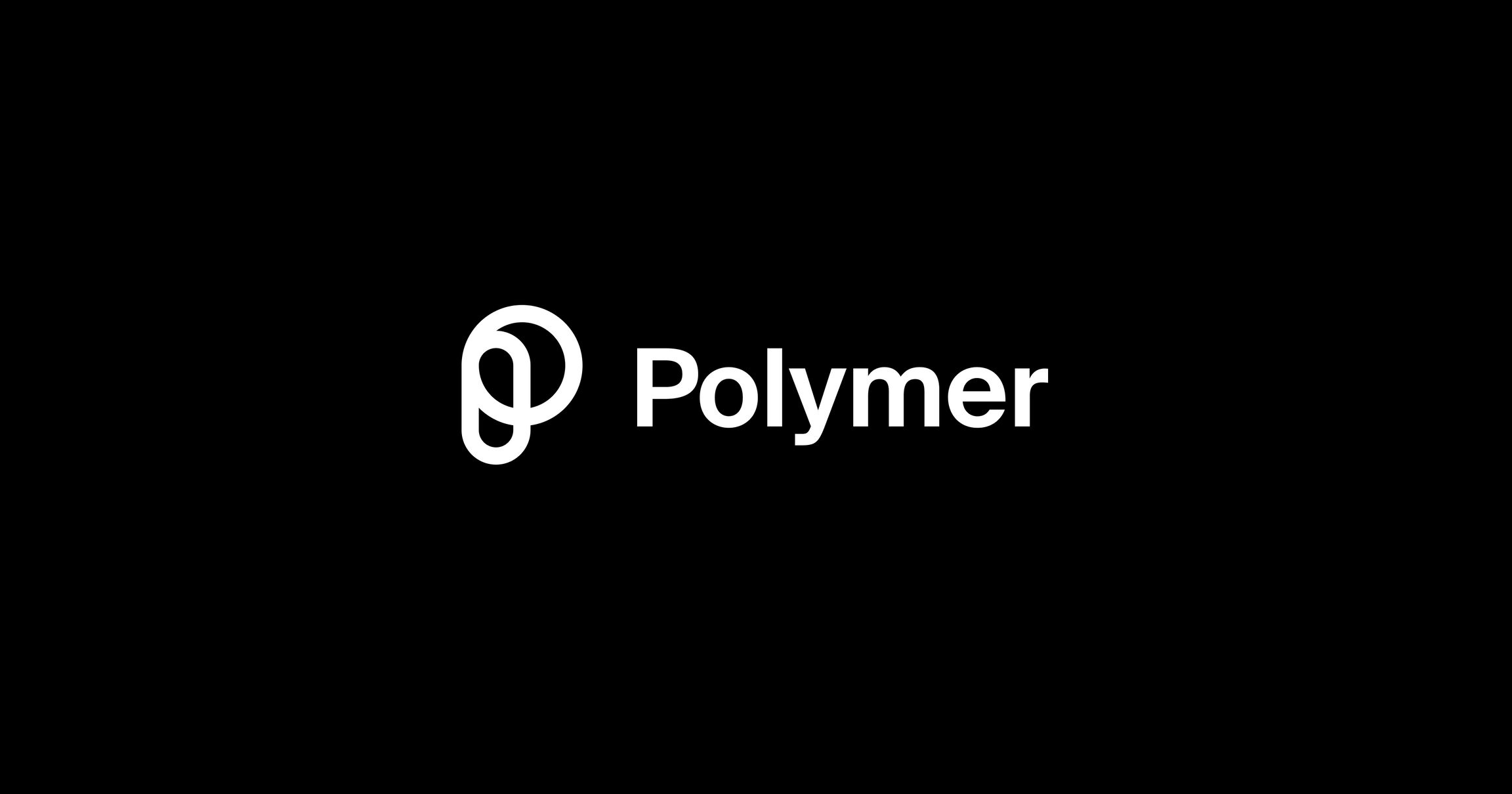 The Polymer logo, displayed in white on a solid black background.