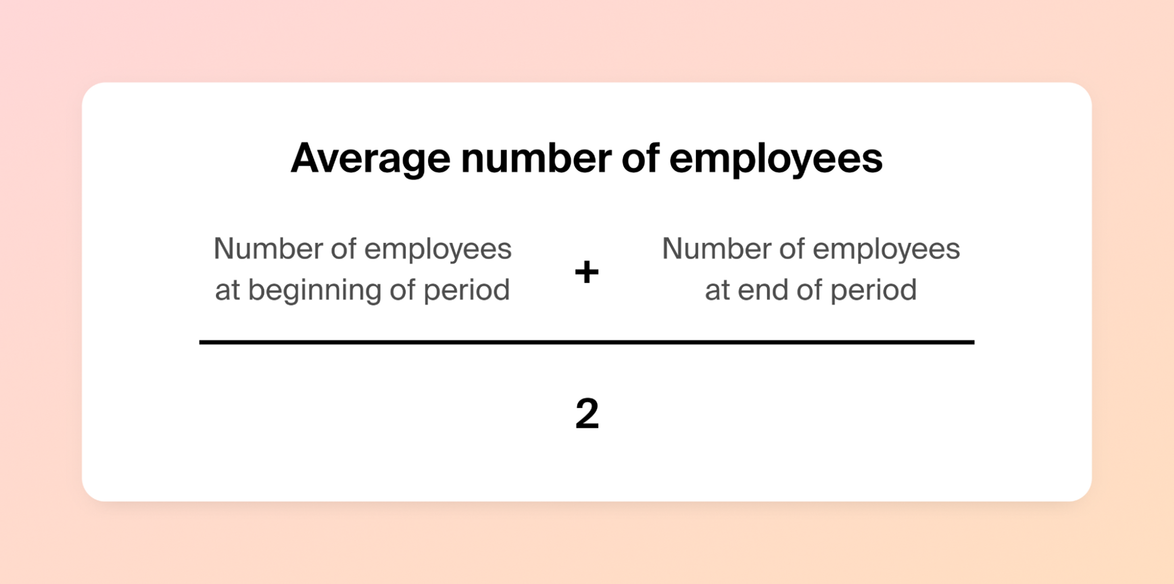 Screenshot of average number of employees formula