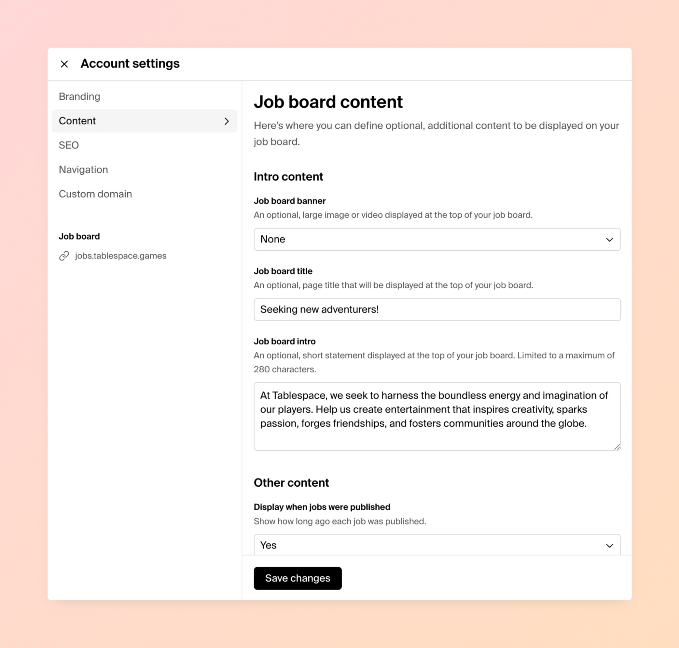 Screenshot of Polymer Hiring Platform Job Board Content 