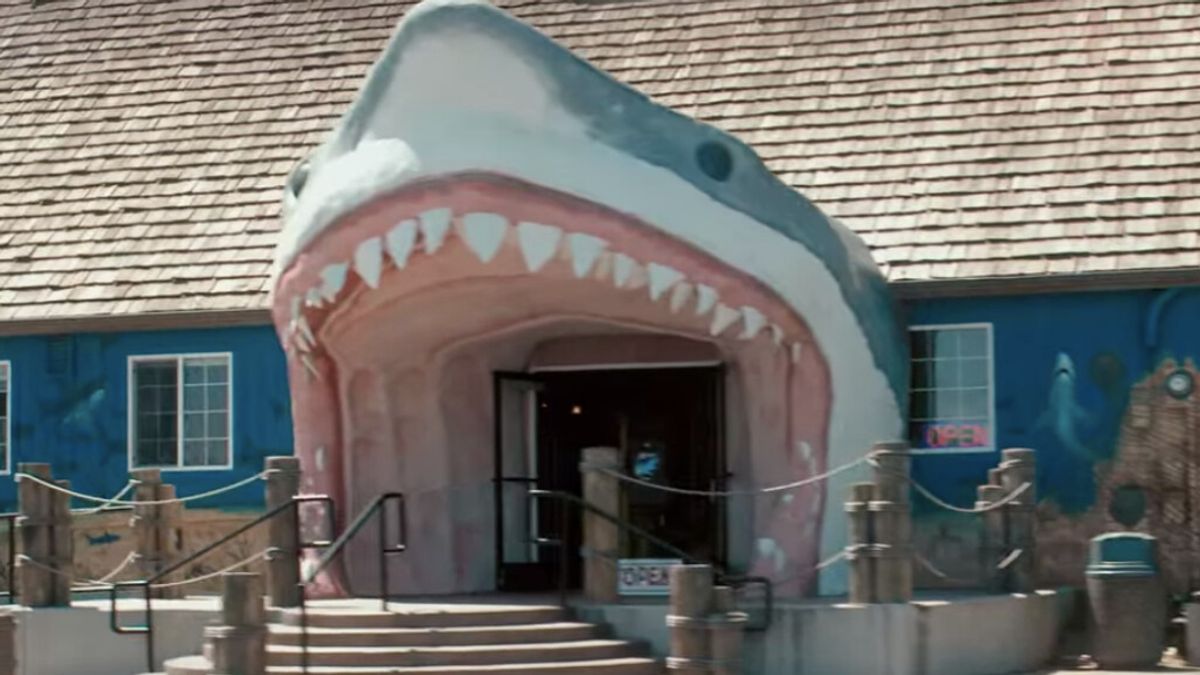 Shark mouth shop entrance