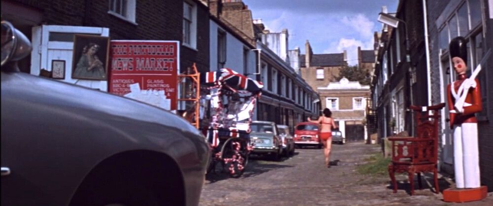 Outside Charlie Croker's Flat