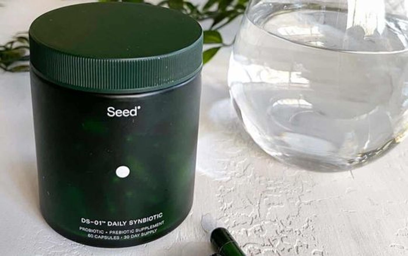 glass of water for seed daily synbiotics