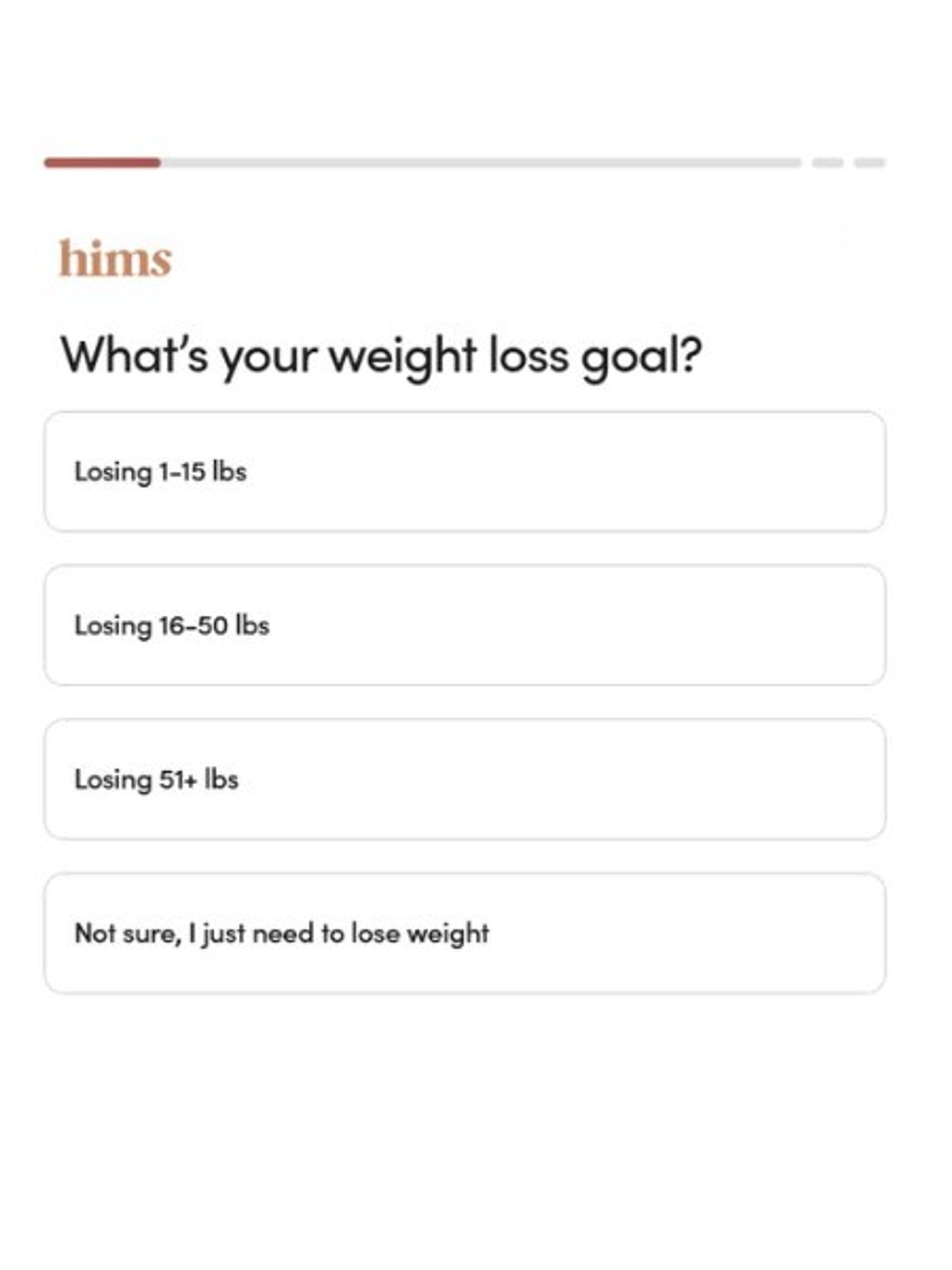 weight loss goal question