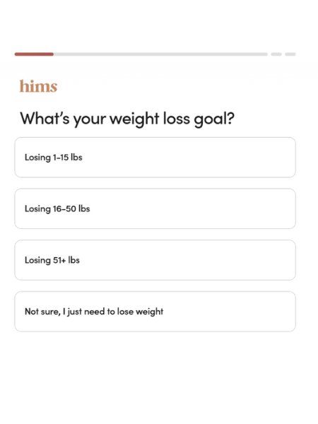 weight loss goal question