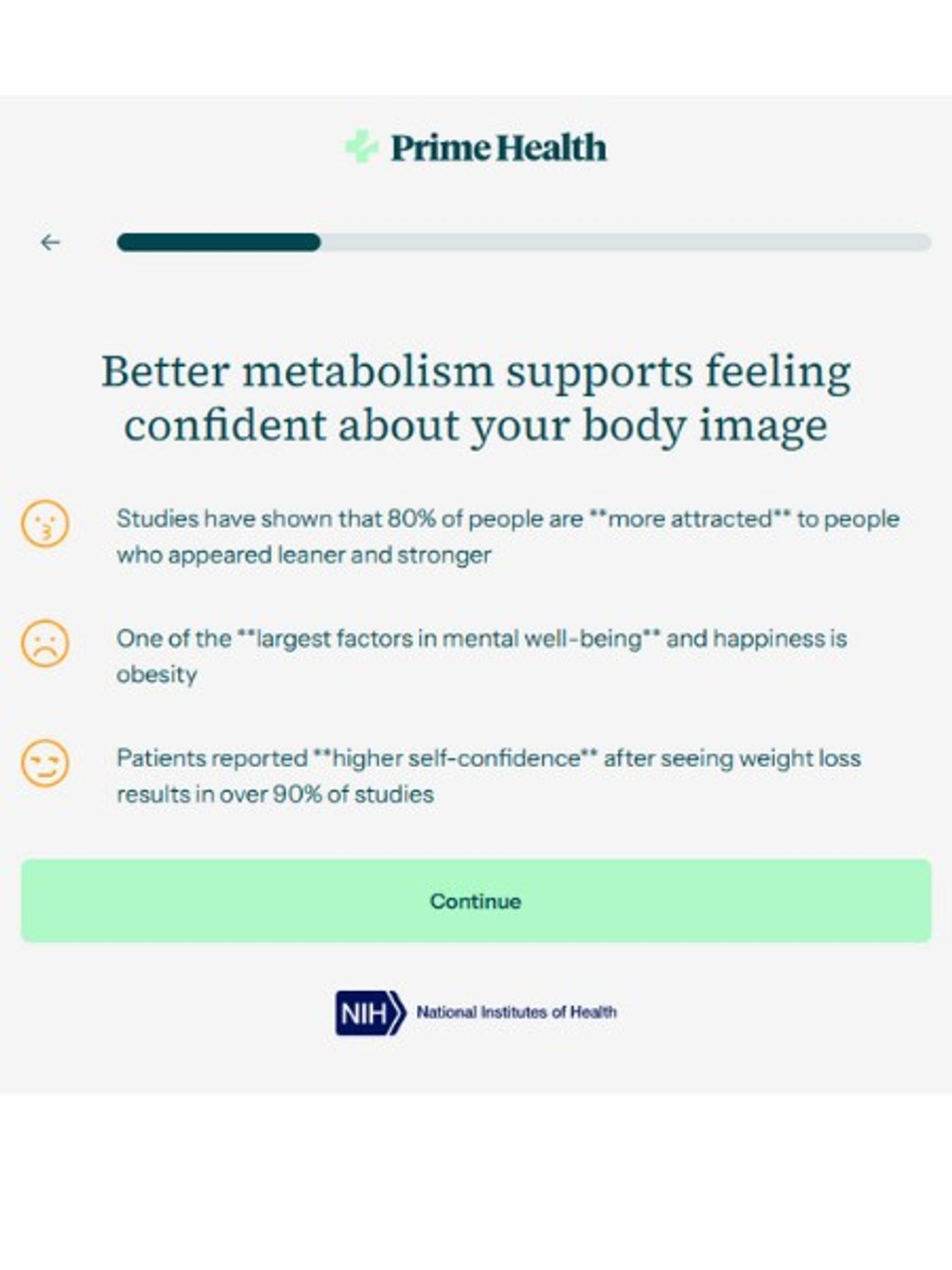 study on body image and weight loss question on primehealth quiz