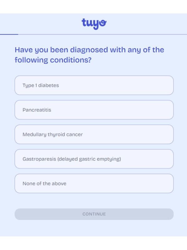 conditions question on tuyo health quiz