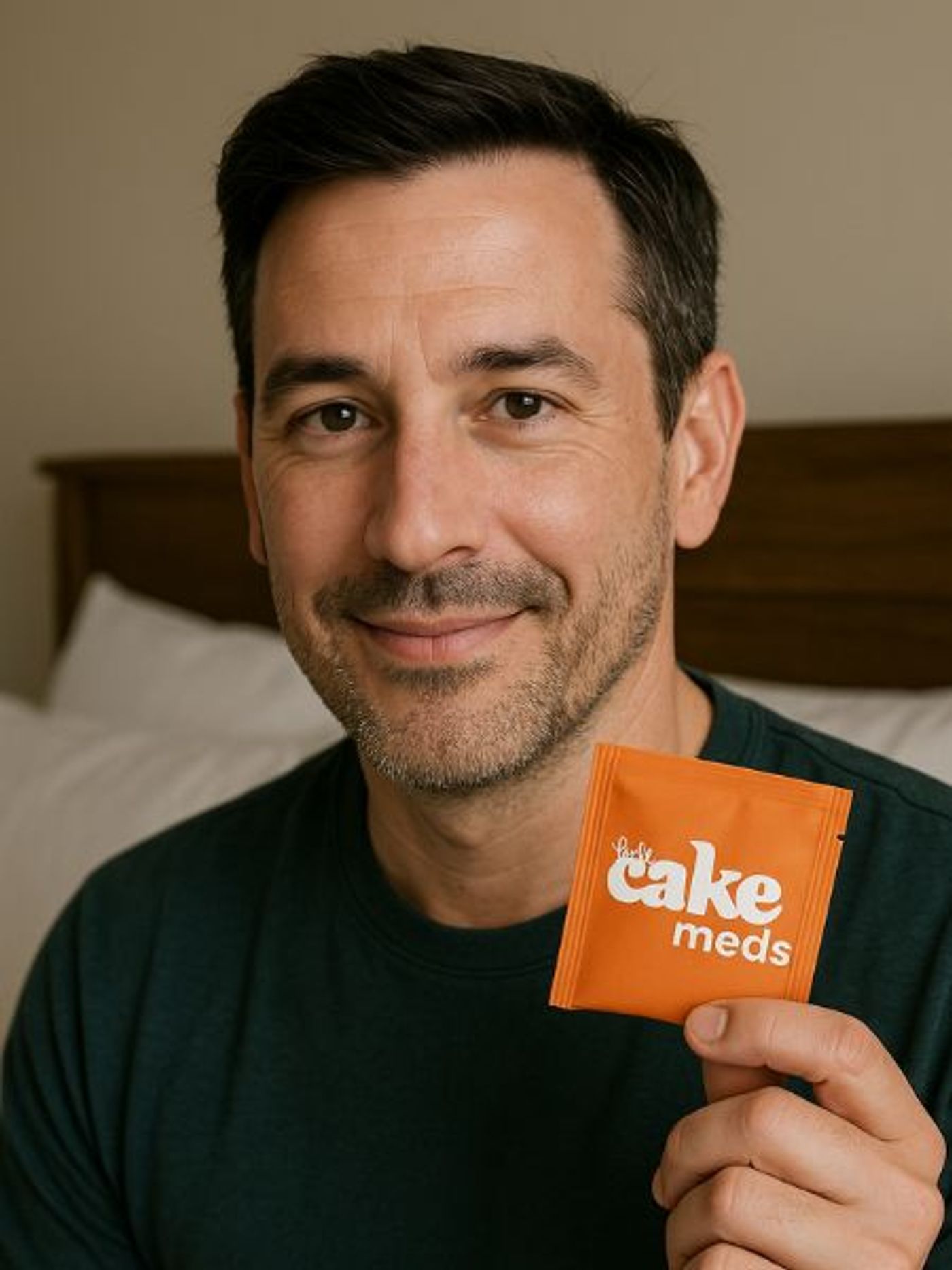 husband holding cake ed meds