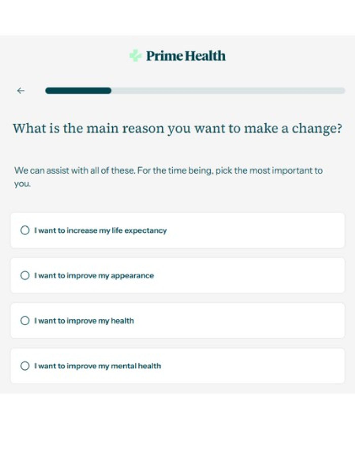 make a change question on primehealth quiz