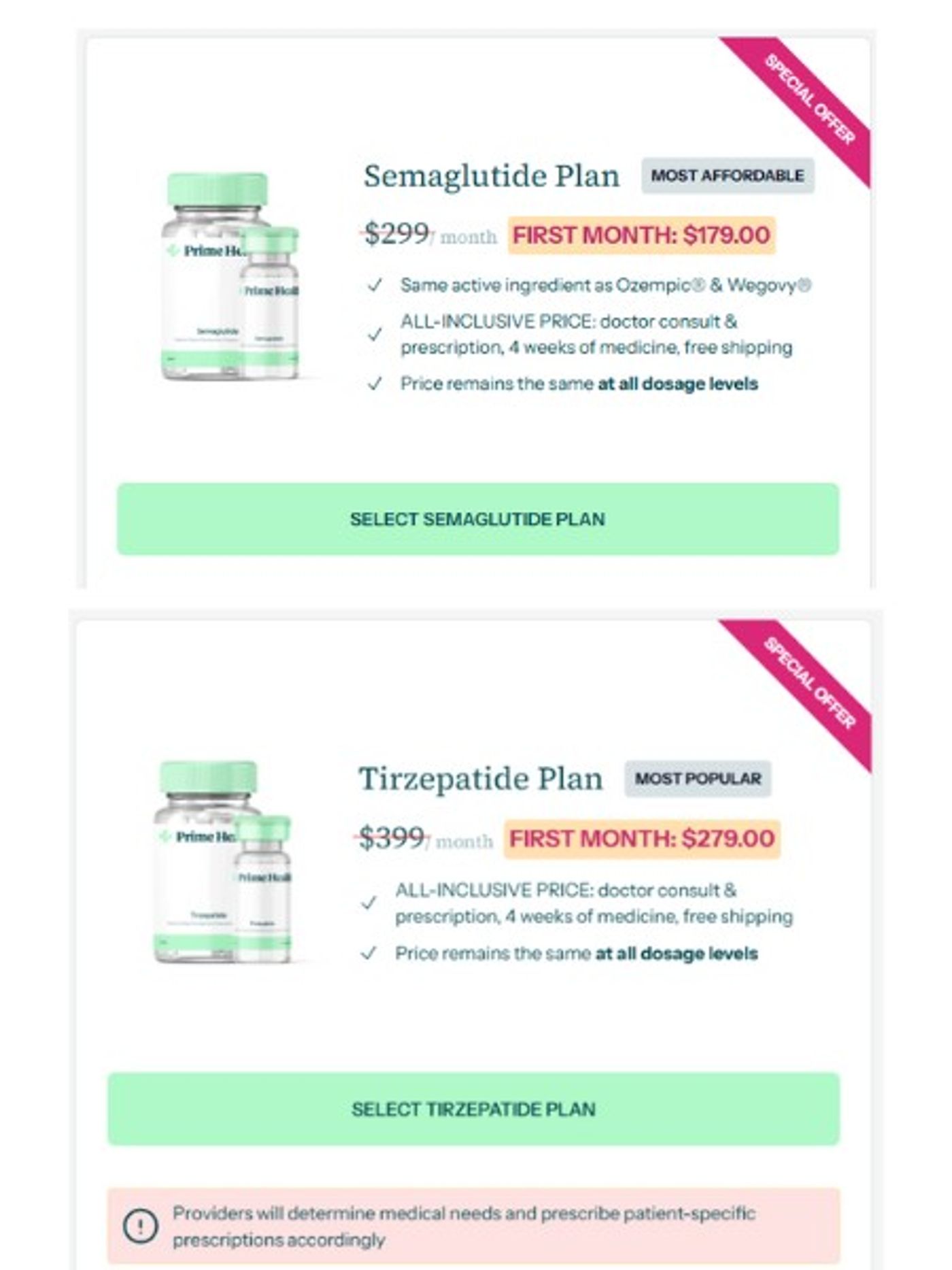 compounded semaglutide and tirzepatide plans