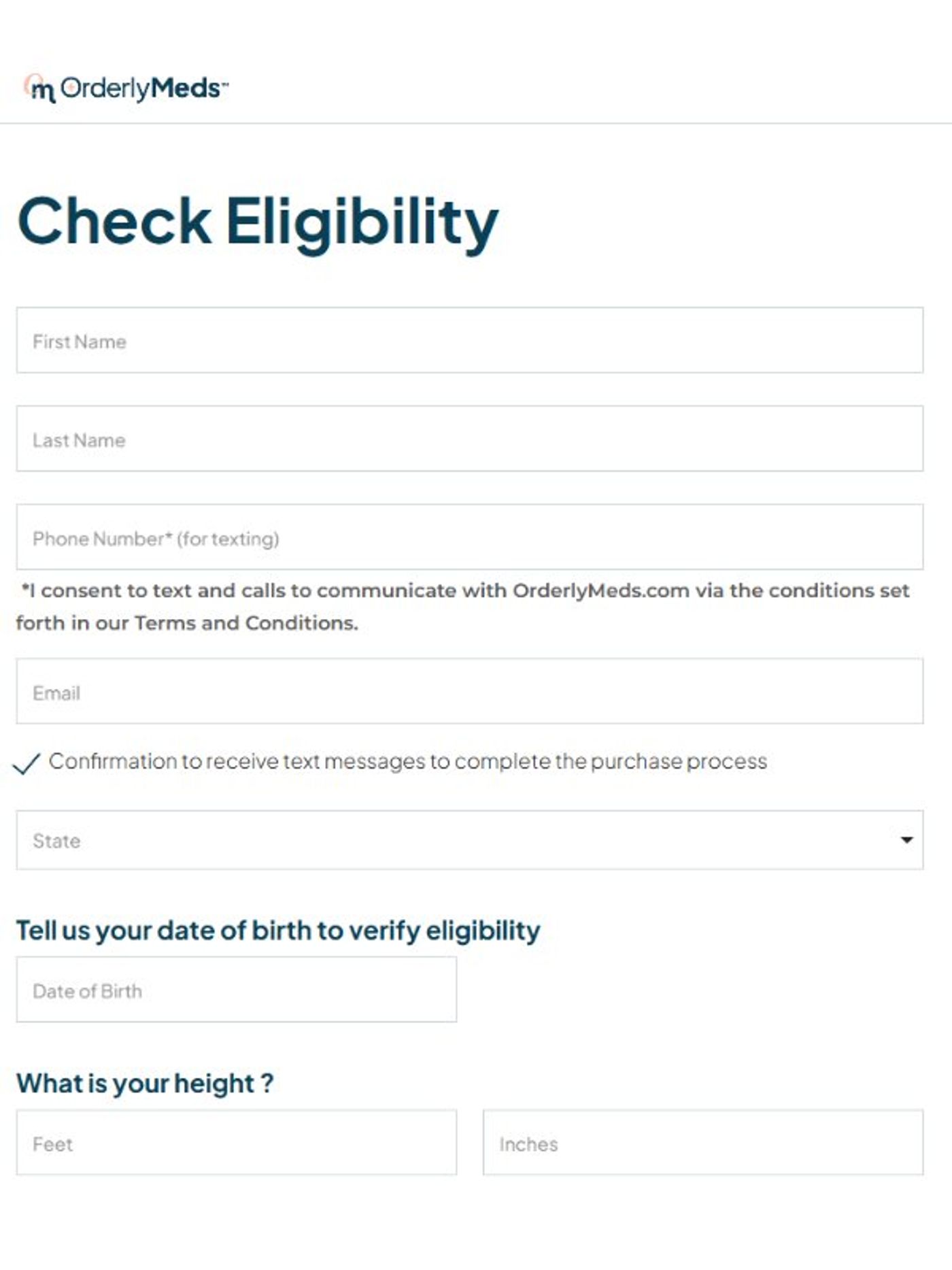 eligibility requirements on orderly meds quiz