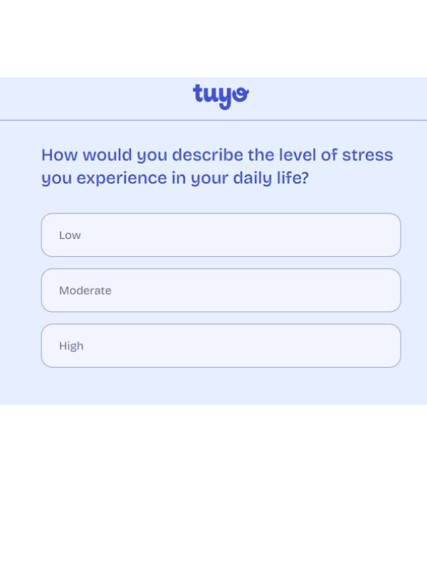 stress question on tuyo health quiz