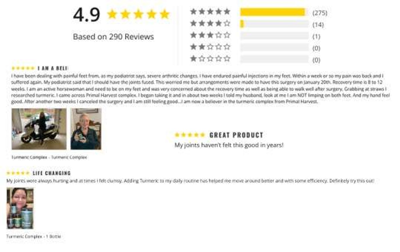 customer reviews primal harvest turmeric complex