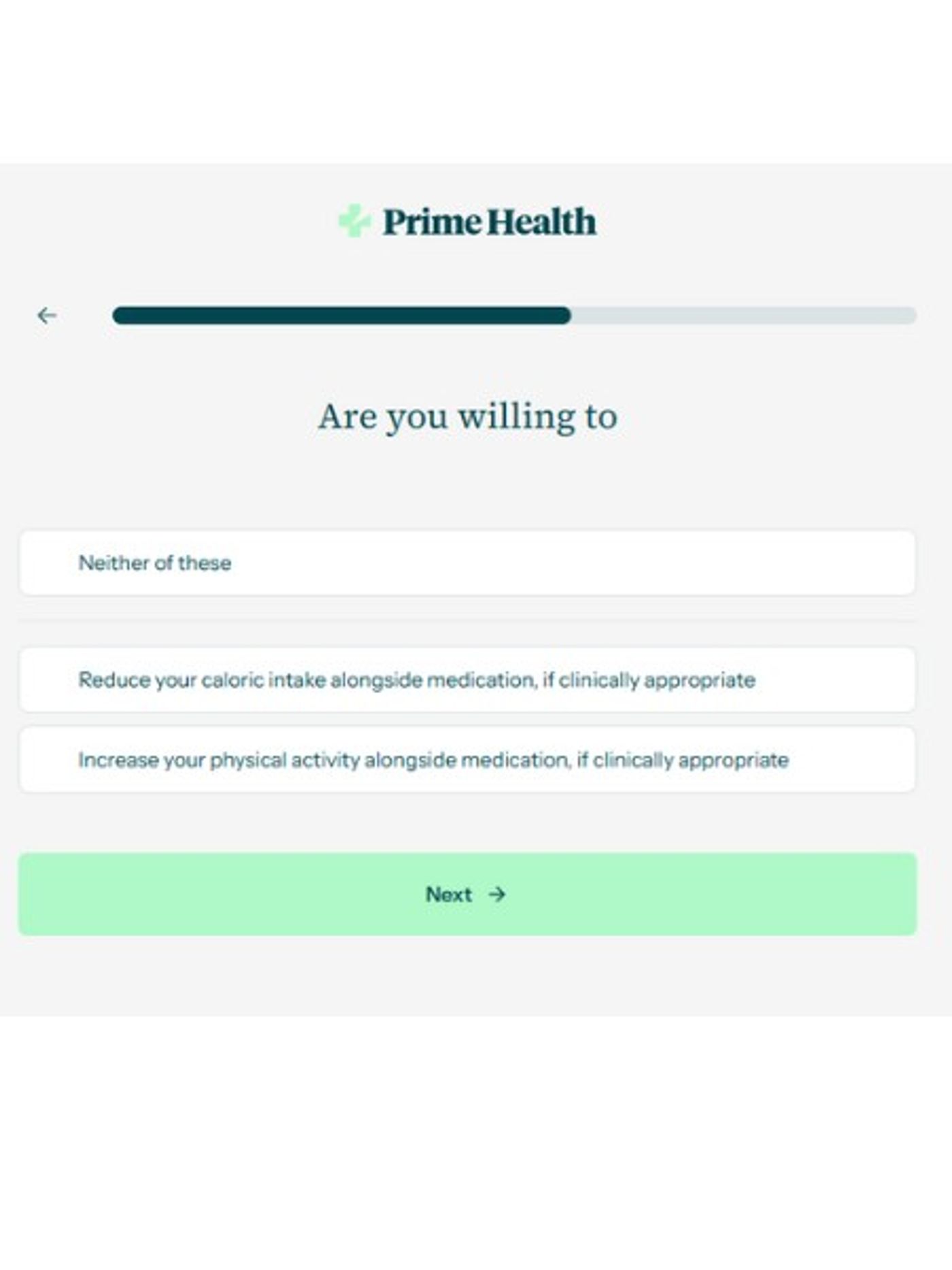 eat healthy and exercise question on primehealth quiz
