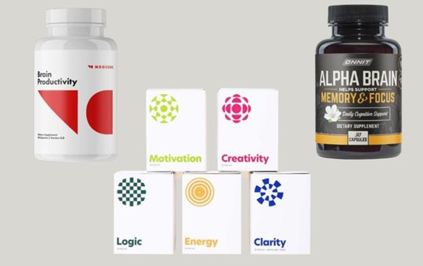 Collage of three nootropics