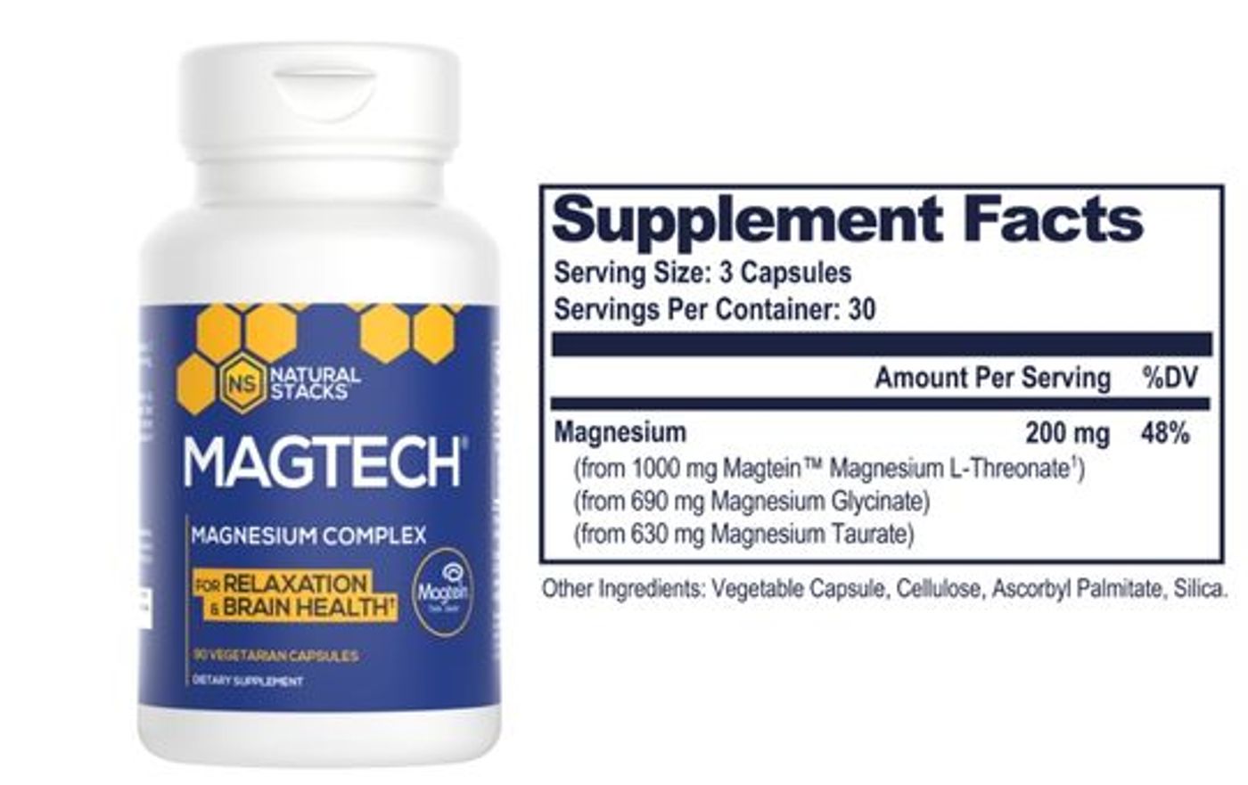 Supplement facts of magtech magnesium comples