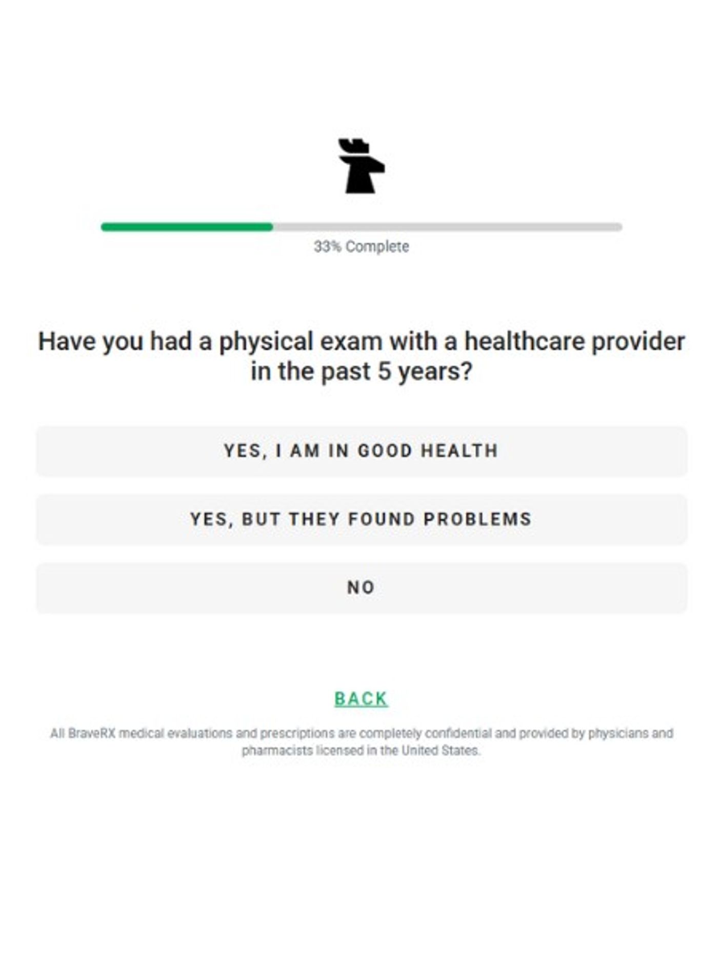 physical exam question during brave rx quiz