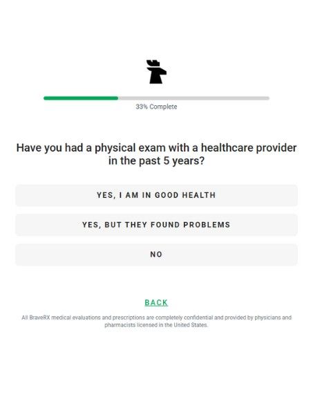 physical exam question during brave rx quiz