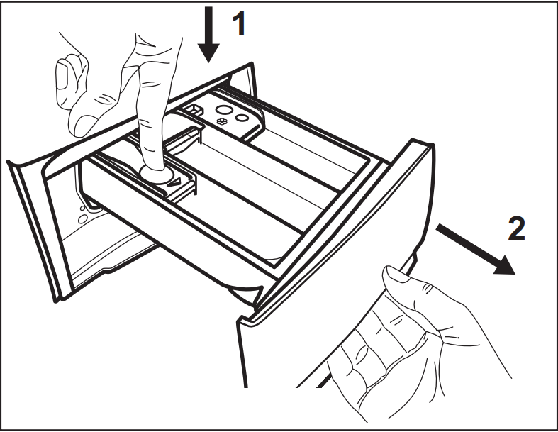 wyjmowanie szuflady na detergent