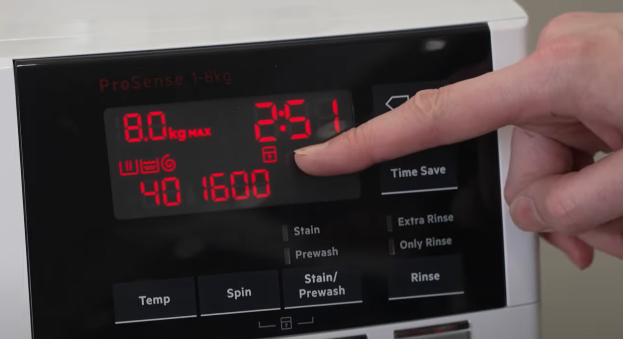 AEG washing machine child lock icon