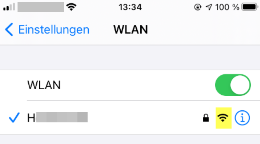 Display Smartphone: Stärke des Wlan-Signals