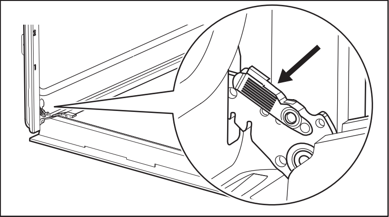 bisagra de la puerta del horno cerrada