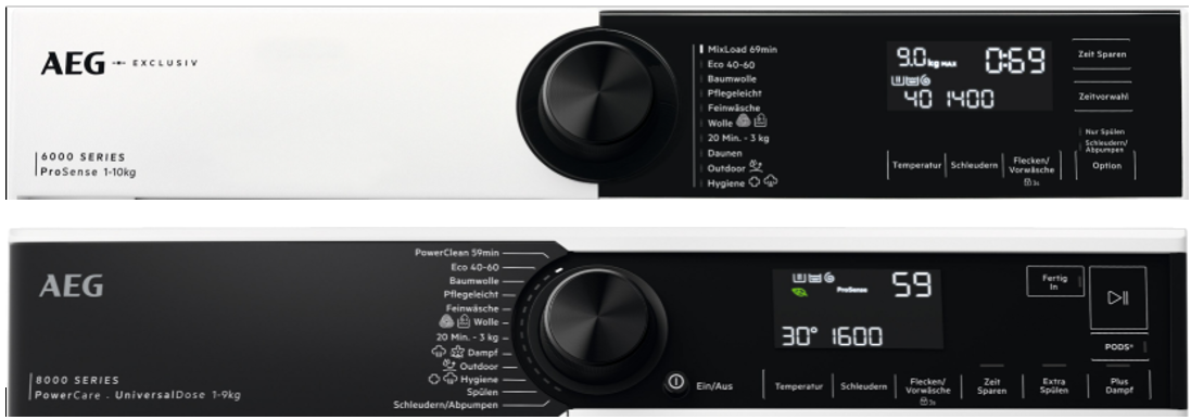 Beispiele großes Display Waschmaschine