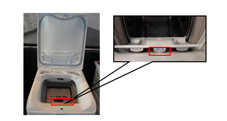 Toplader mit geöffnetem Deckel