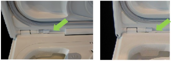 Deckel des Topladers: Scharnierstift verschieben