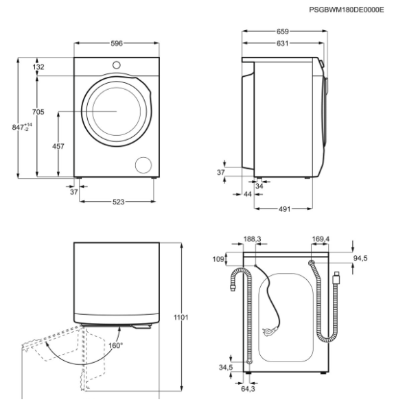 Maßzeichnung Frontlader 66 cm