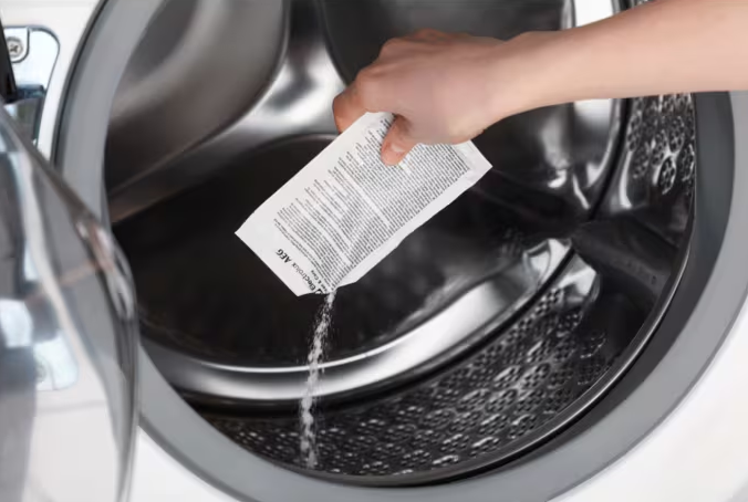 Tilsæt Clean & Care i vaskemaskine