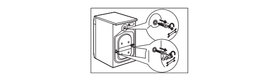 Transportsicherung  Rückseite Waschmaschine -Skizze