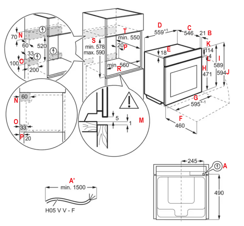 Schemat instalacji piekarnika