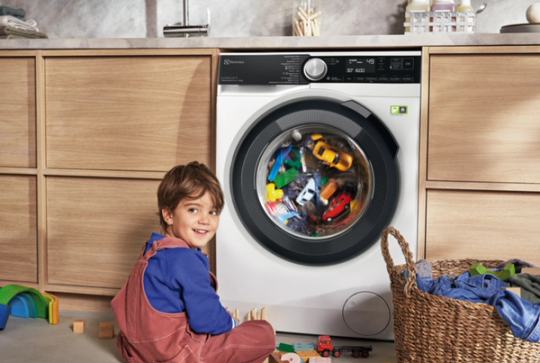 toys inserted into Electrolux washing machine