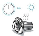 Staubsauger Trocknung des Filters für 24h an der Luft