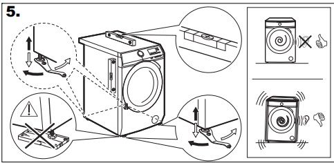 Installation Frontlader Waschmaschine mit der Wasserwaage