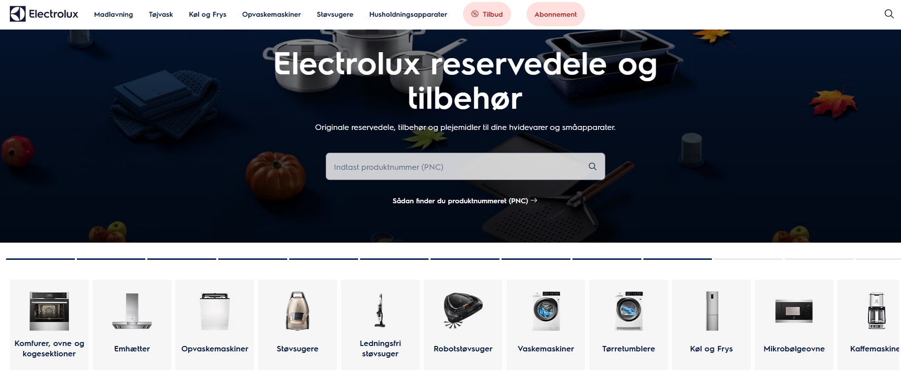 Zanussi webshop hvor du kan finde originale reservedele, tilbehør og vedligeholdelsesprodukter til din model
