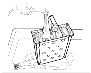 condenser cleaning under running water