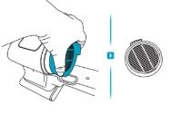 Staubsauger Position und Entnehme des Abluftfilters