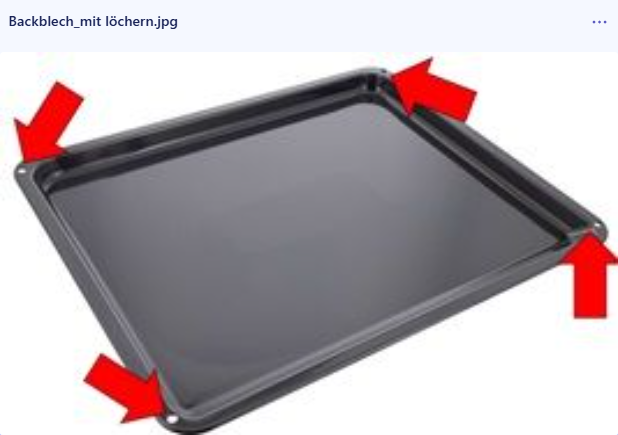 Backblech mit Löcher