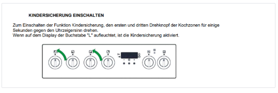Kindersicherung einschalten