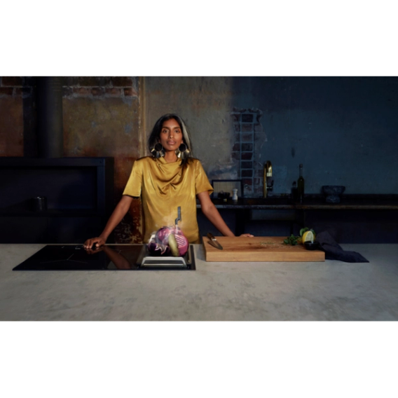 a woman in kitchen