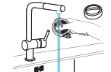 Staubsauger Filterreinigung unter klarem Wasser