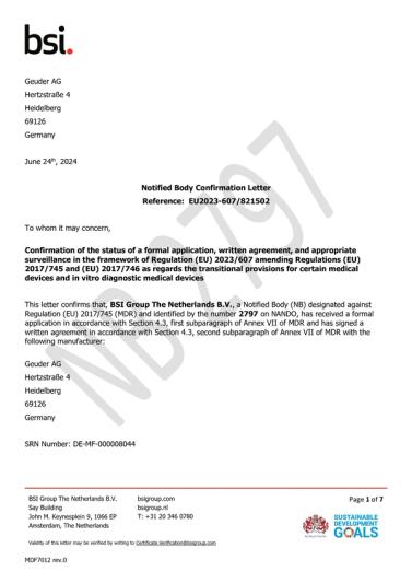 Notified Body Confirmation Letter Geuder AG