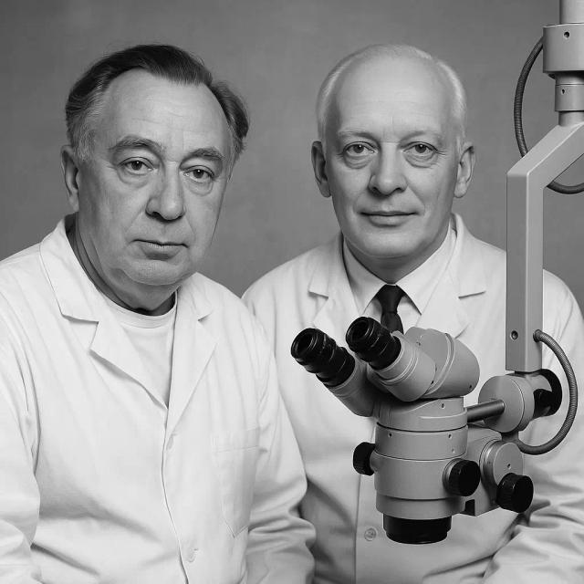 Birth of *microsurgery* through publications by *H. Harms* and *G. Mackensen*. Geuder manufactures trabecular probes and resterilisable instruments.