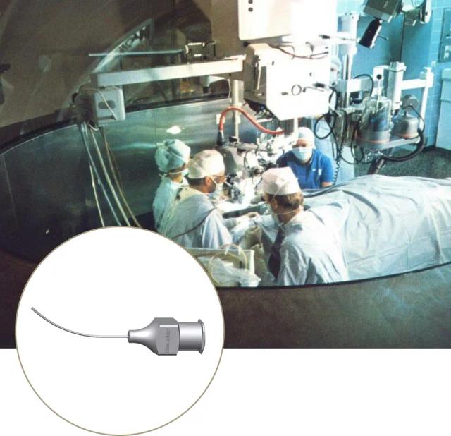 Geuder develops the successful *Sautter cannula* for precise intraocular use.