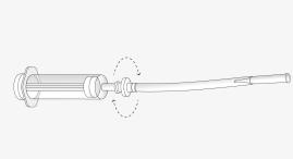 Der Luer-Lock-Anschluss des Ladeschlauches kann direkt mit einer Einmalspritze verbunden werden.